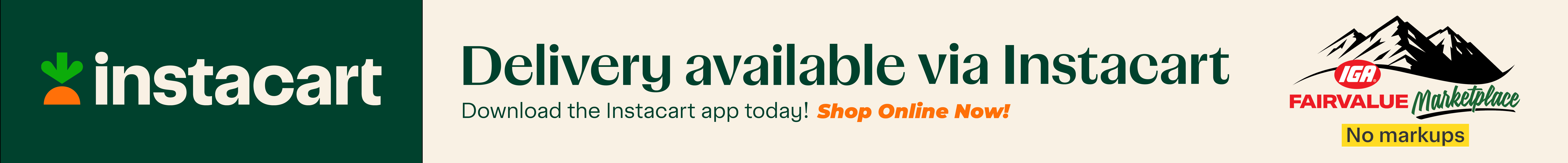 Delivery Available on instacart